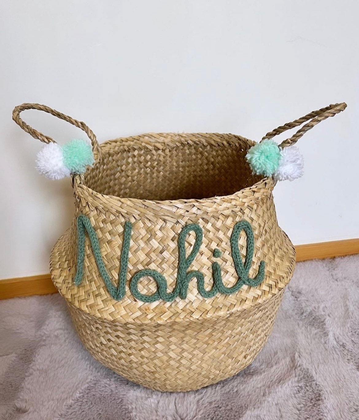 Panier personnalisé prénom en tricotin panier thaïlandais Etsy France