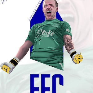 Everton graphic illustration logo prints - Jordan Pickford