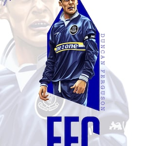 Everton graphic illustration logo prints - Duncan Ferguson