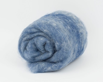 BlueMelange, lana cardata 50gr, 26-29 mic. Lana da infeltrimento, per filatura e infeltrimento ad ago. 100% lana.