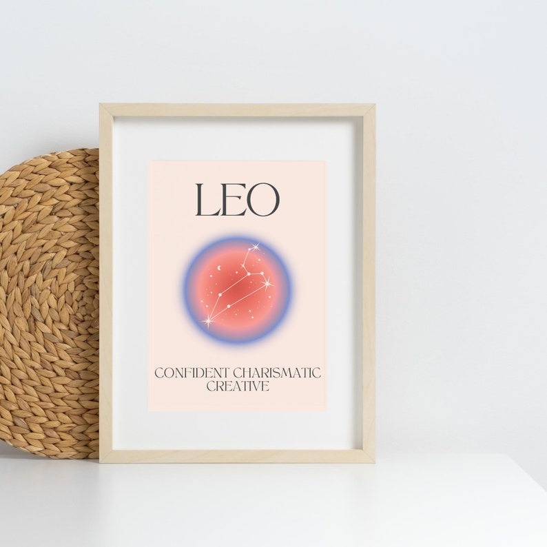 Zodiac Signs Poster Set 12 Astrology Prints Aura Gradient Etsy