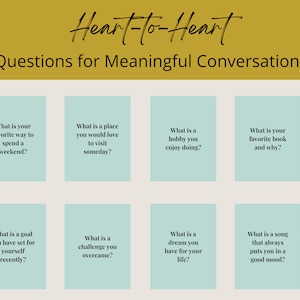 Heart to Heart: 344 Questions for Meaningful Conversations Card Deck | 344 Cards for Connection | Printable Digital Download
