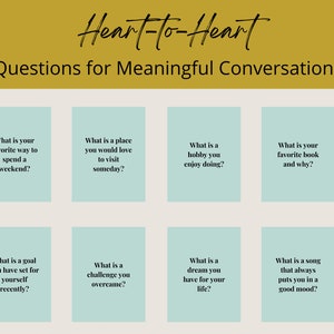 Heart to Heart: 344 Questions for Meaningful Conversations Card Deck | 344 Cards for Connection | Printable Digital Download