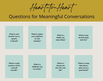 Heart to Heart: 344 Questions for Meaningful Conversations Card Deck | 344 Cards for Connection | Printable Digital Download