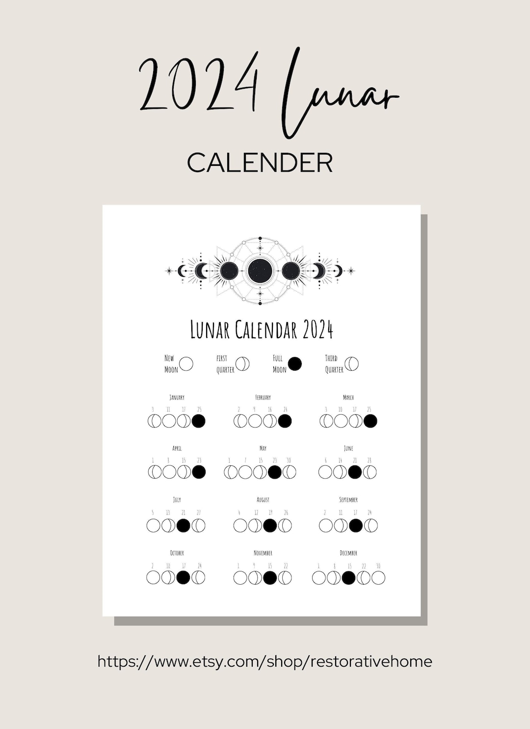 Agenda lunaire 2024: Cycles lunaires, planificateur des phases de la lune,  calendrier de la lune, Guide lunaire 2024 (French Edition)