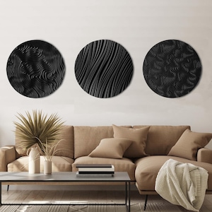Three Piece Wall Art - Carved Wooden Wall Panels with 3D Paneling, Wood Wall Art for Wood Accent Walls and Modern Wall Hangings