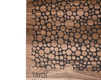 Walnut and Black Wall Panel – “Bubbles” Geometric Carved Design