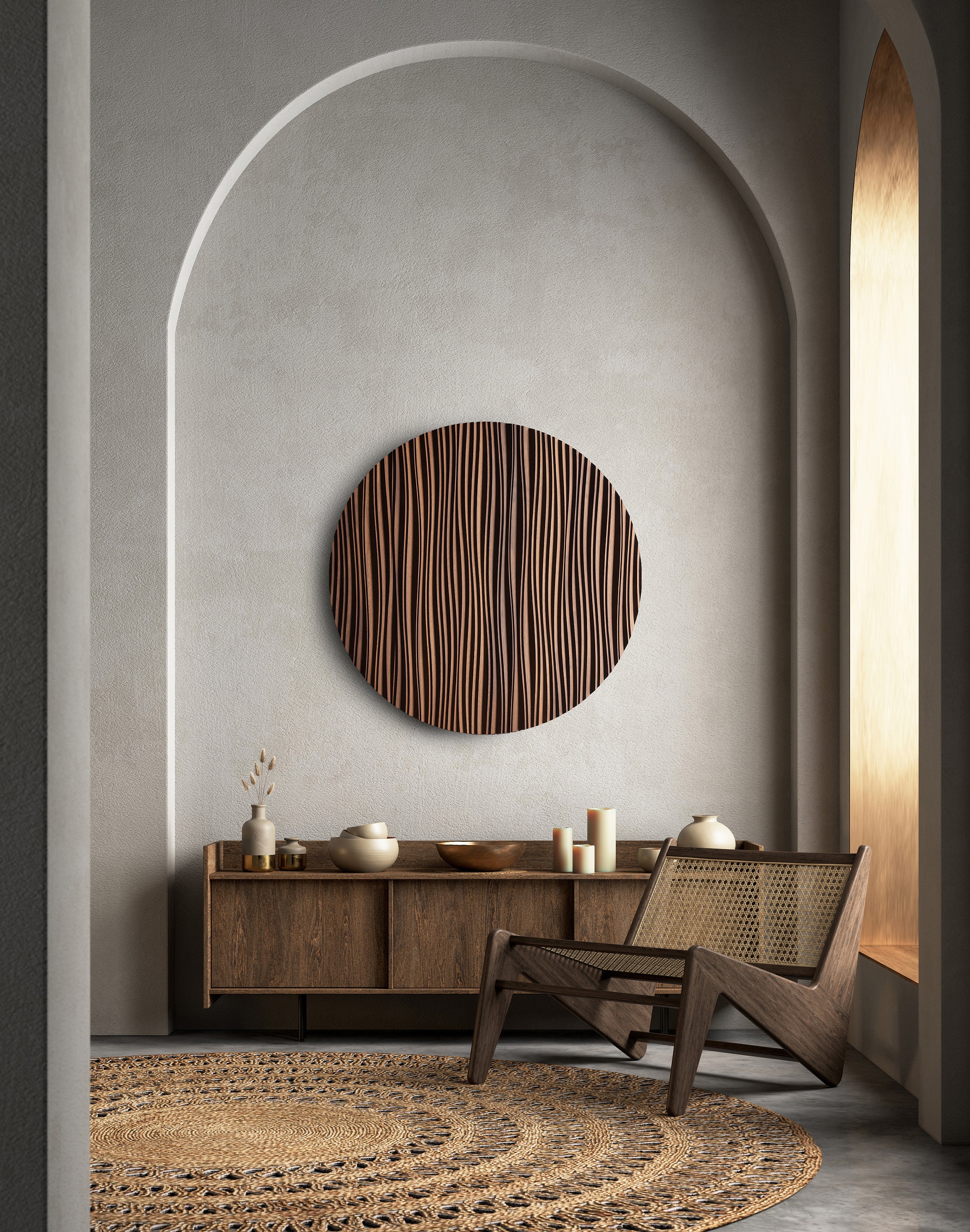 Circular Acoustic Wood Panel – 3D Geometric Sound Diffuser - Etsy
