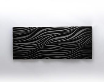 3D Wood Wall Art: Carved Leaves, Modern Accent Panel