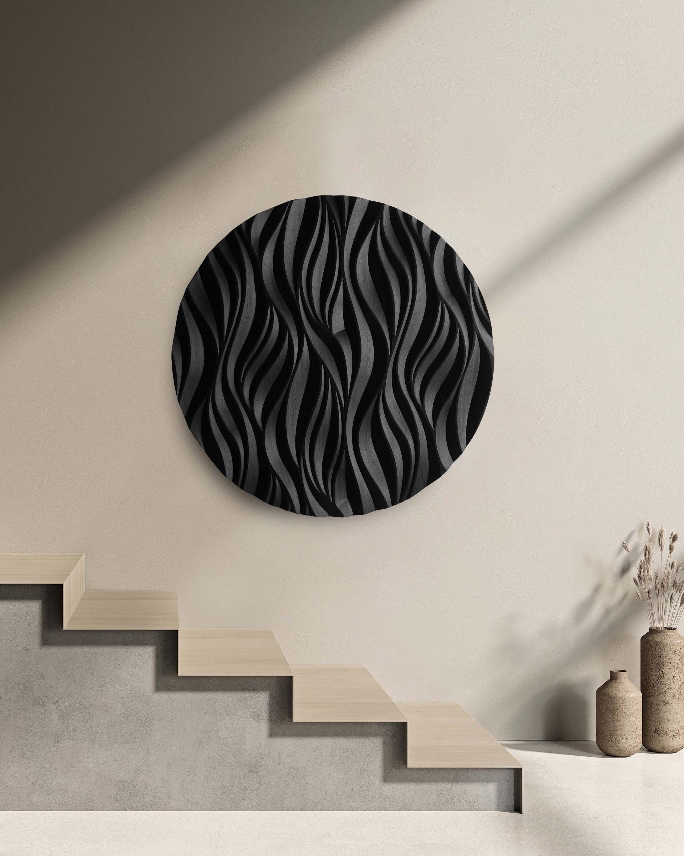 3D Wood Wall Panel, Round Geometry Art, Scandi Decor - Etsy