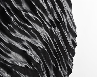 Black 3D Wood Wall Panel – “Ocean” Carved Design