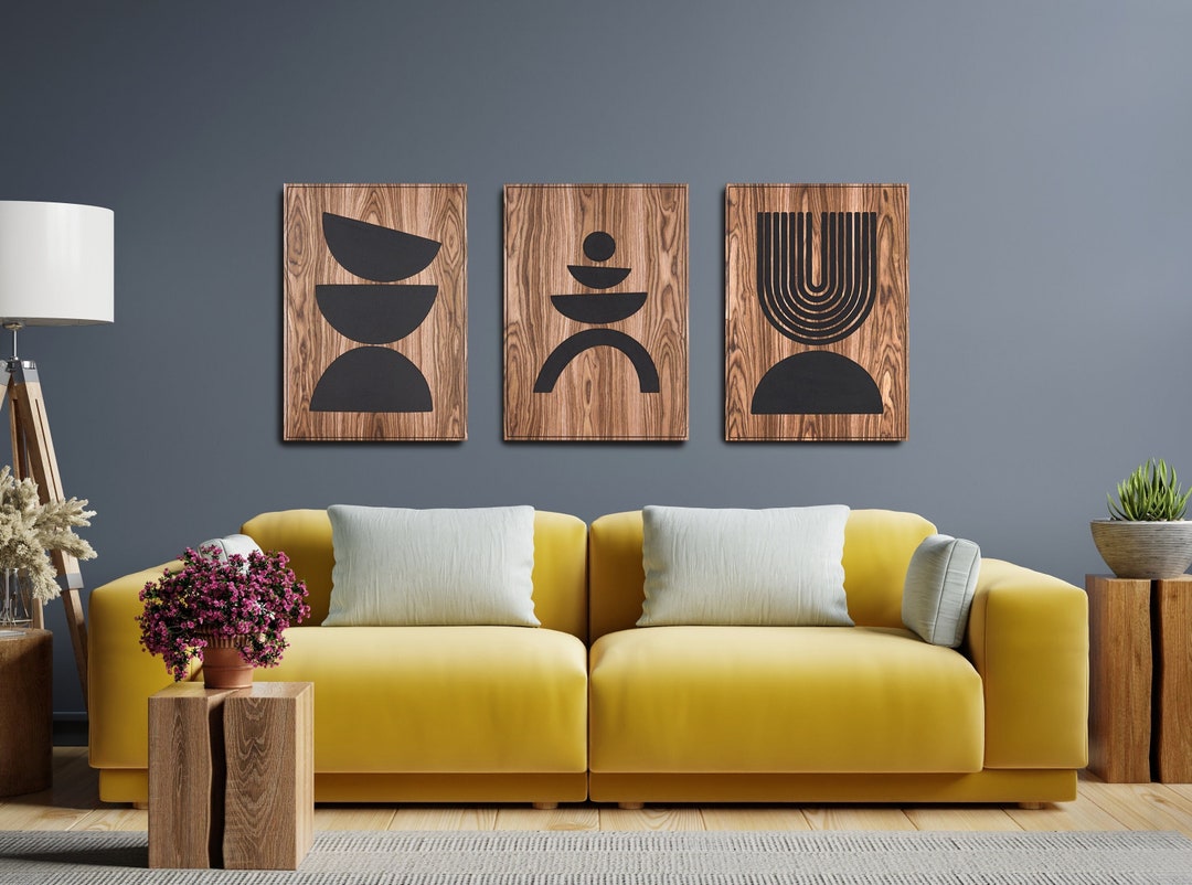 Decorative Wood Panel Set of 3 – Modern Farmhouse Wall Art - Etsy