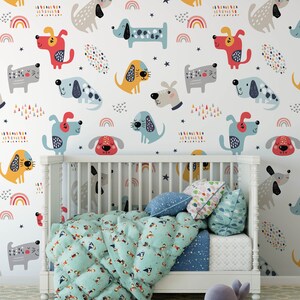 Mural de papel pintado de animales para niños, arte de pared extraíble para dormitorio de niños, sala de juegos, decoración para niños pequeños o bebés