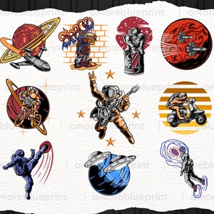 Cosmic Street Swagger Astronaut Urban Tshirt Designs, Streetwear Bundle, Astronaut Bikers Planets  Graphics, Pop Culture, Hip Hop SVG PNG