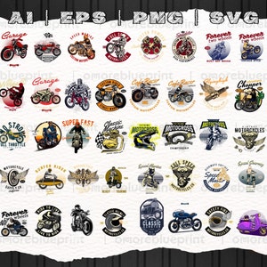 Vintage Motorcycle PNG Bundle | Ride Through Time Clipart | Digital Download for Sublimation & Crafts