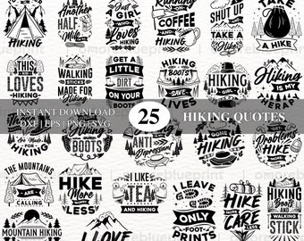Mountain Hiking SVG Bundle: Funny Hiking Quotes (Digital Download)