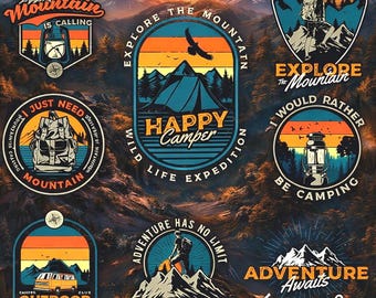 Camping Adventure Clipart: Outdoor Spirit PNG SVG Designs