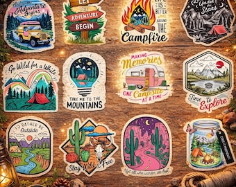 Wander Through the Wilderness Retro Camping Graphics, Adventure Quotes for Campers and Hikers