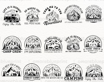 Camping SVG Bundle: Campfire Designs for Sublimation (Digital Download)