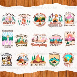 Embrace the Great Outdoors PNG Bundle, Adventure Graphics, Camping Sublimation, Campfire Memories, Camping Essentials, Digital Download