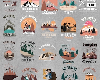 Paquete de diseño de aventuras al aire libre: Naturaleza PNG SVG PSD (Descarga digital)
