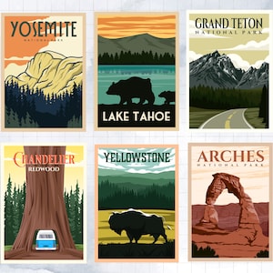 Herontdek de majesteit van nationale parken door middel van tijdloze posters | Digitale kunst | Clipart