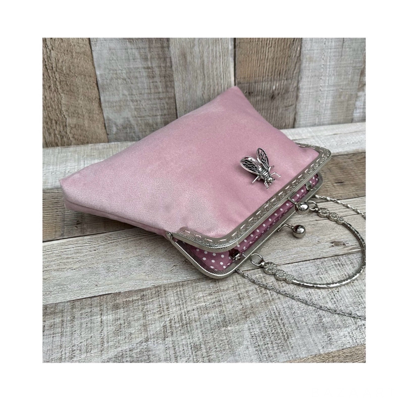 Clutch Bag - Black Pink Floral