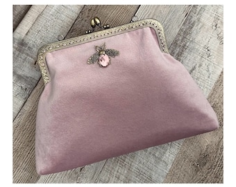 Pink clutch. Handbags for women. Clutch bags for ladies. Evening bag. Velvet clutch bag. Purse bag. Blush pink bag. Prom clutch