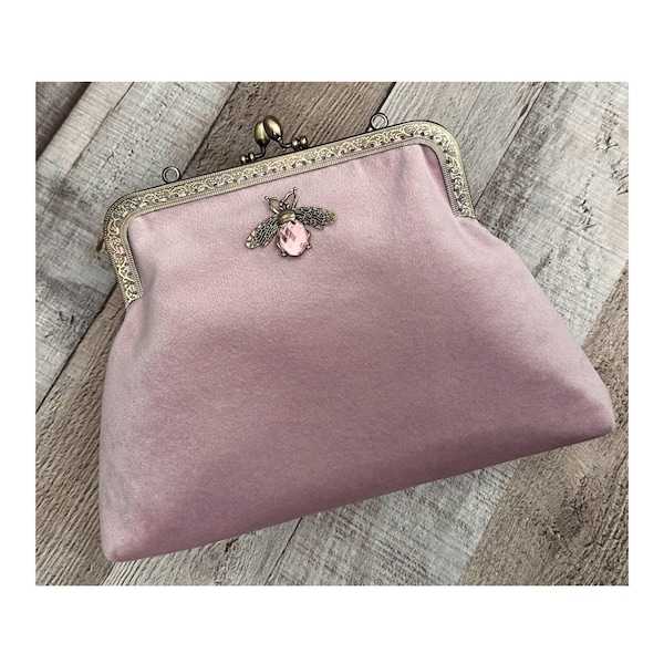 Pink clutch. Handbags for women. Clutch bags for ladies. Evening bag. Velvet clutch bag. Purse bag. Blush pink bag. Prom clutch