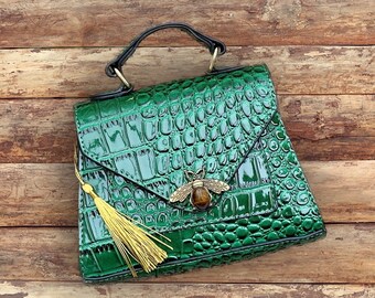 Green croc hotsell purse