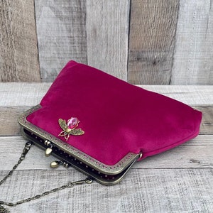 Pochette rose. Sacs à main pour femmes. Sac de soirée rose. Pochette en velours. Sac à main. Sac à main rose. Pochette de bal