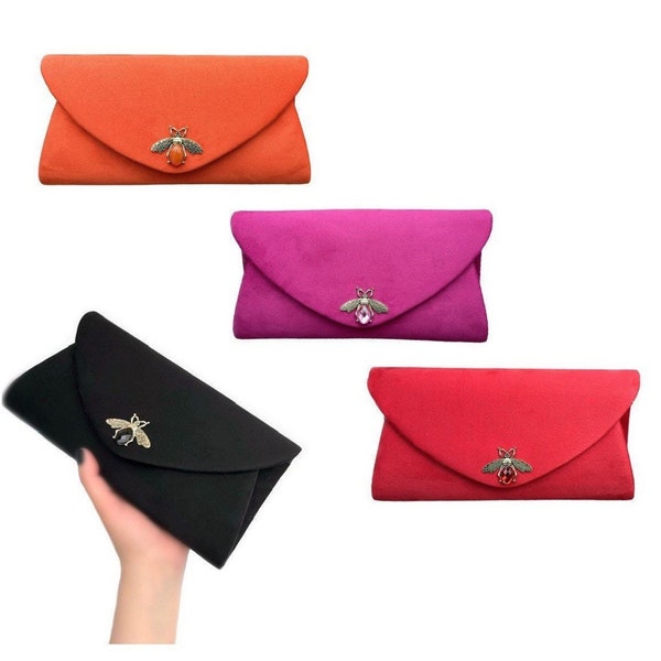 Pink Handbags for women. Clutch bags for ladies. Evening bag. Velvet clutch bag. Purse bag. Prom clutch. Red evening bag