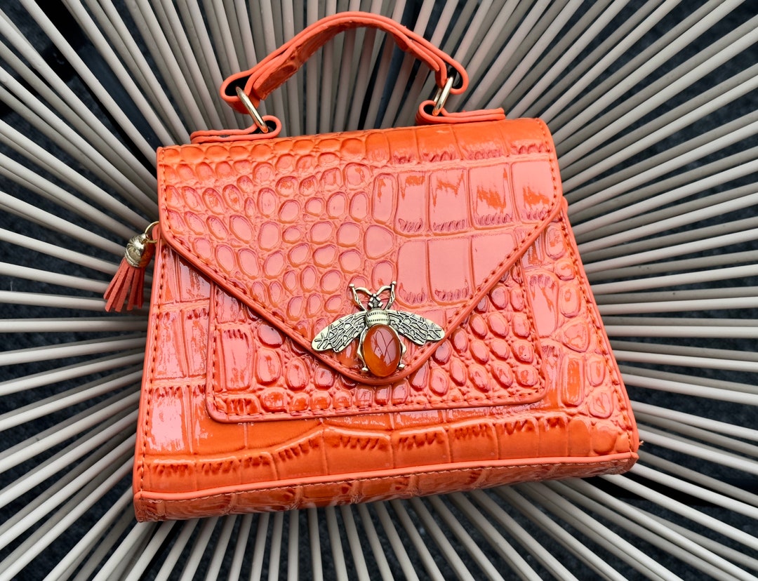 Orange Clutch Bags. Handbags for Women. Orange Crossbody Bag. Orange