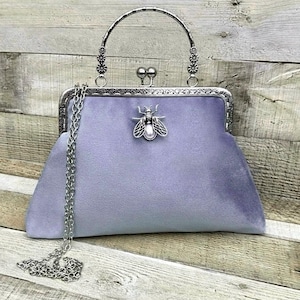 Lilac Clutch Bag Vegan Leather Purple Purse Small Crossbody