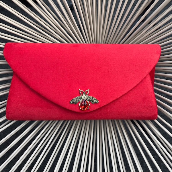 Red clutch. Handbags for women. Clutch bags for ladies. Evening bag. Velvet clutch bag. Purse bag. Prom clutch. Red evening bag