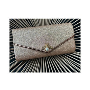 Evening luxury crystal clutch purse handbag Bridal Party Rose Gold Gray  Black 5