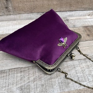 Velvet clutch bag. Vintage clutch bag. Velvet evening. Vintage handbag. Clutch bag for women. Purple handbag