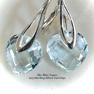 Blue Topaz 925 Sterling Silver Earrings
