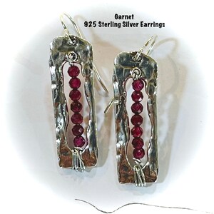 Garnet 925 Sterling Silver Earrings