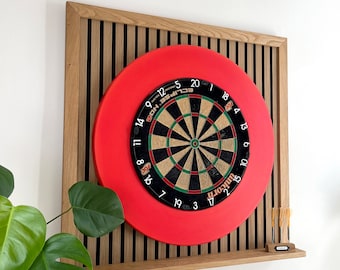 Teksome Panneaux de fléchettes | Cadre de cible carré épissé – Bordure stable pour cible de fléchettes de 45,7 cm pour salle de jeux, contour de fléchettes, protection murale
