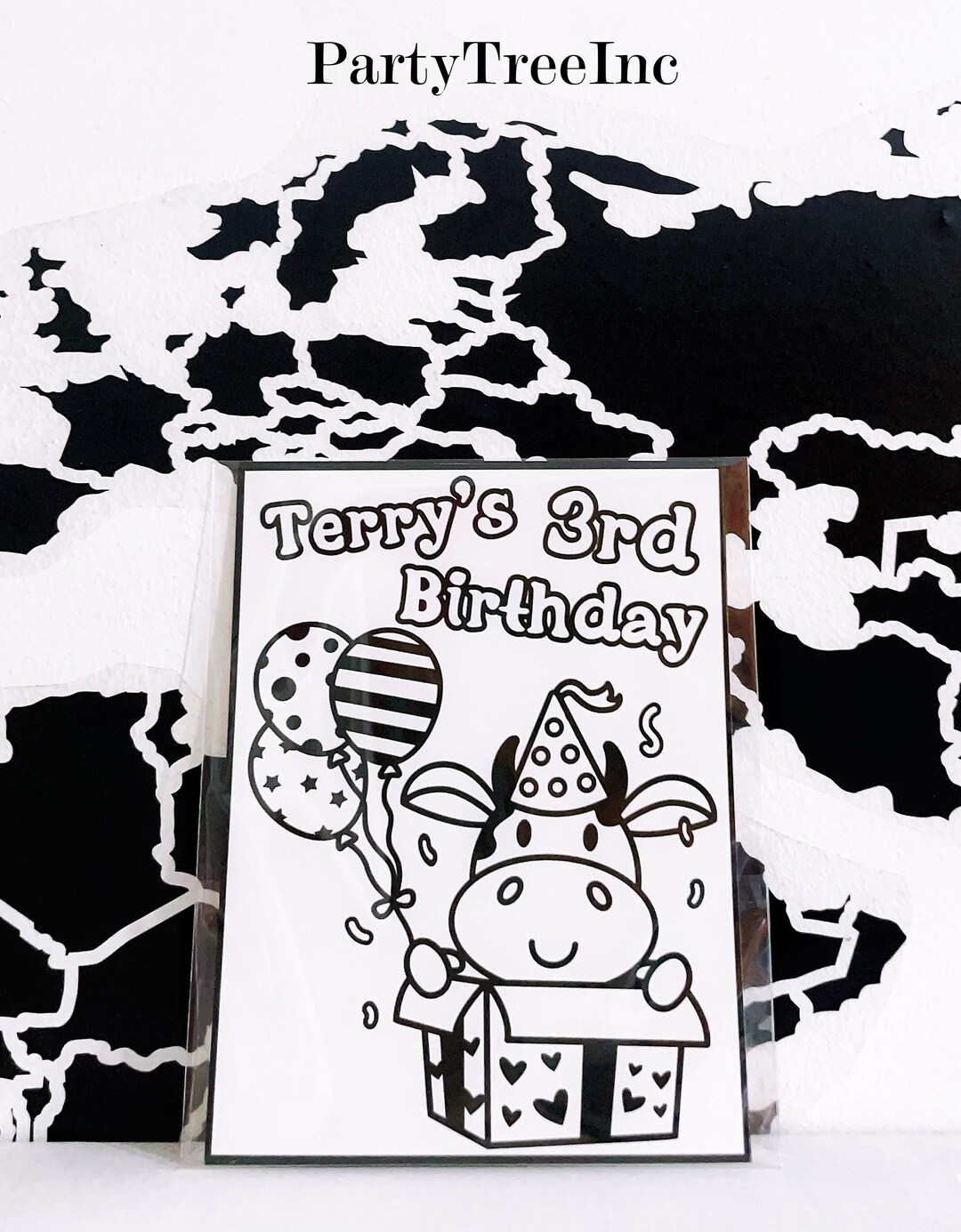 Custom Cow Coloring Page Crayons Cow Party Favor Cow Etsy