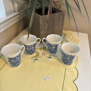 Staffordshire Liberty Blue Coffee Mugs - Set of 4