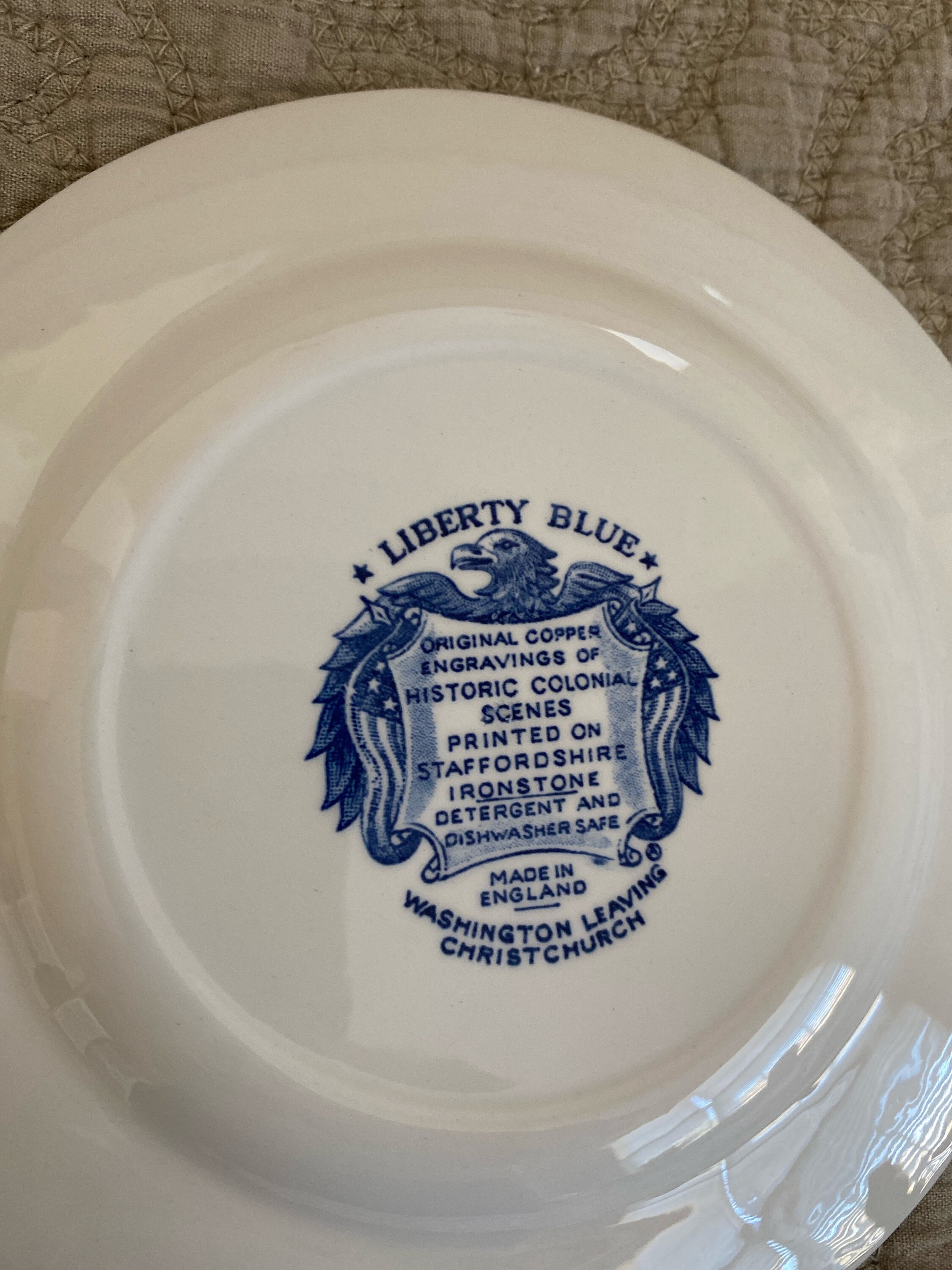 Liberty Blue 6 7/8 Salad Plates- Staffordshire England Set of 4 in ...