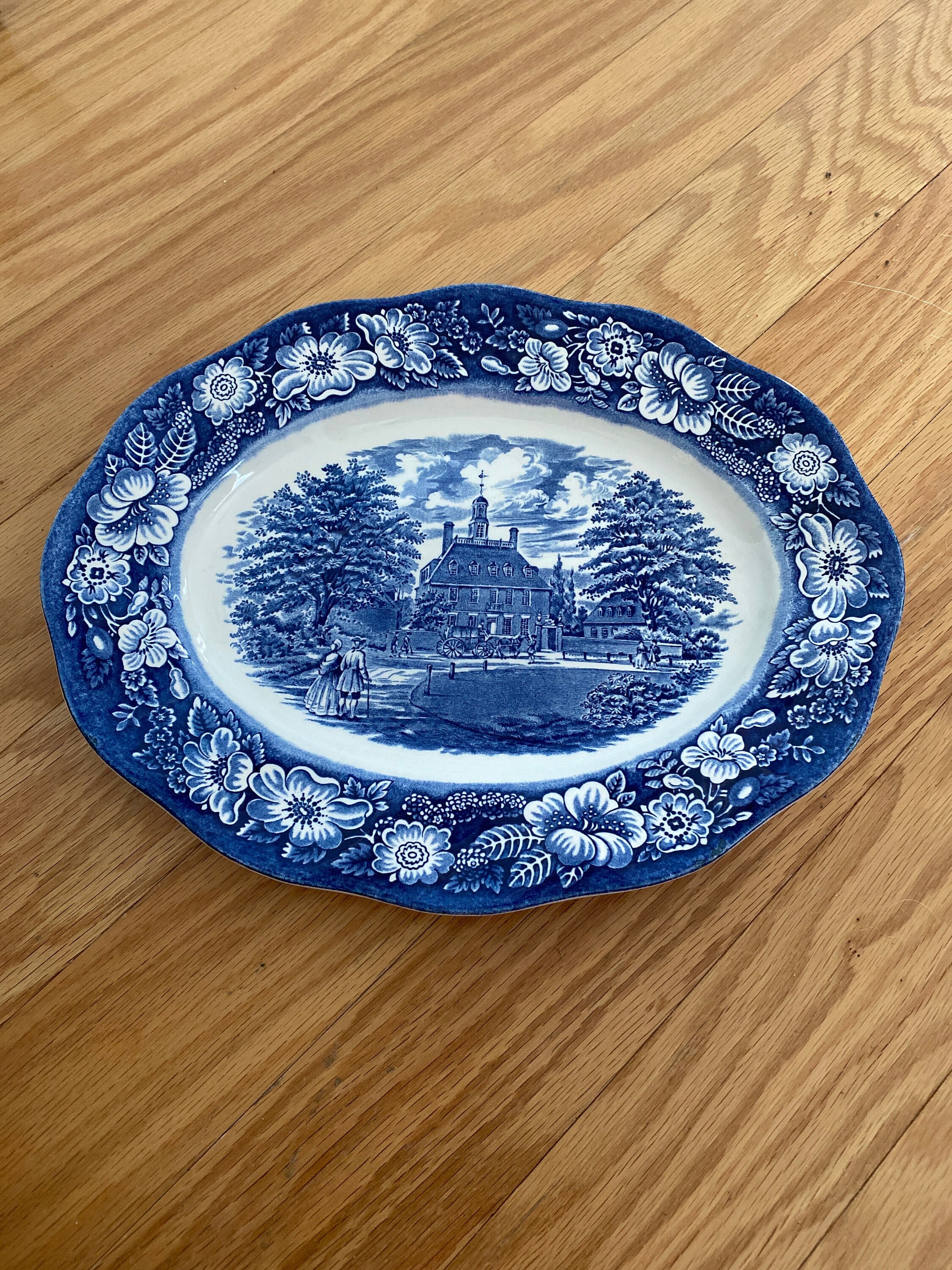 23 Piece Staffordshire Liberty Blue Starter Set Vintage Platter Plates