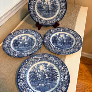 【VINTAGE】LIBERTY BLUE リバティーブルー　プレート　8P Liberty Blue Luncheon Plate by Staffordshire | Replacements, Ltd.