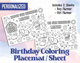 Personalized Mermaid and Sea Creatures Birthday Coloring Sheet for Kids ...