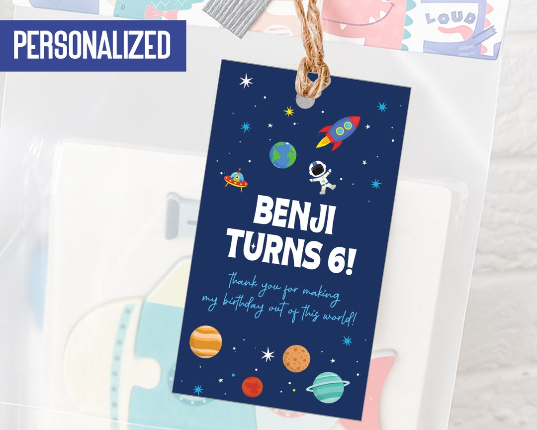 Personalized Space Gift Tag, Birthday Gift Tag, Thank You Tags ...