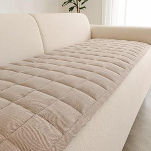 Dicker Haustier-Sofakissenbezug: Anti-Rutsch-Couch-Sitzmatte mit Fischgrätmuster