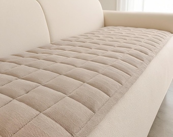 Fodera spessa per cuscino da divano per animali domestici: tappetino antiscivolo a spina di pesce per sedile del divano