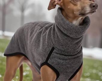 Warm Fleece Turtleneck Jumper: Cosy Winter Clothing for Whippets, Italian Greyhounds